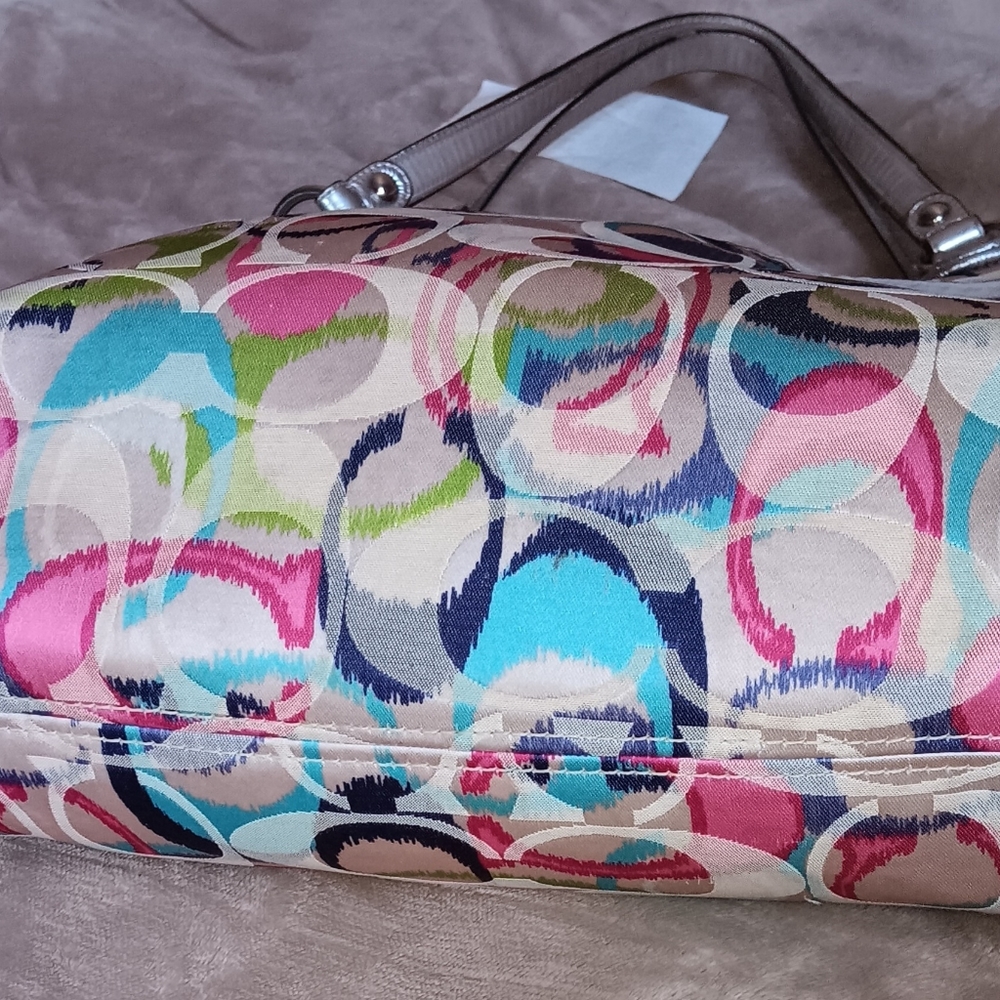 Coach Poppy Ikat Multi-color Signature Glam Tote Bag - Picture 11 of 15